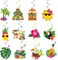 30pcs Luau Party Decorations Hawaiian Decorations Tiki Decorations Tropical Party Decorations Luau Hanging Swirls Aloha Party Decorations, Flower Palm Flamingo Sign Foil Ceiling Summer Decor